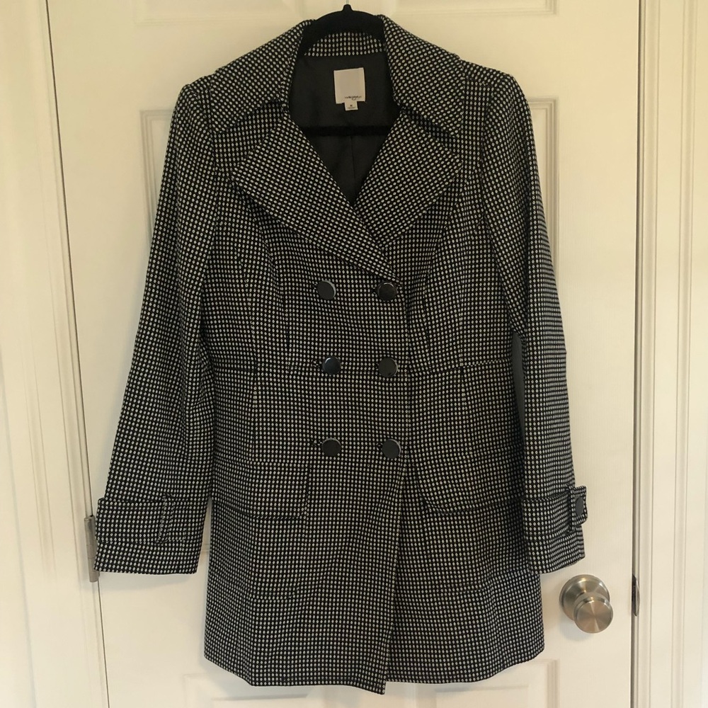 Halogen Black & White Knit Pea Coat